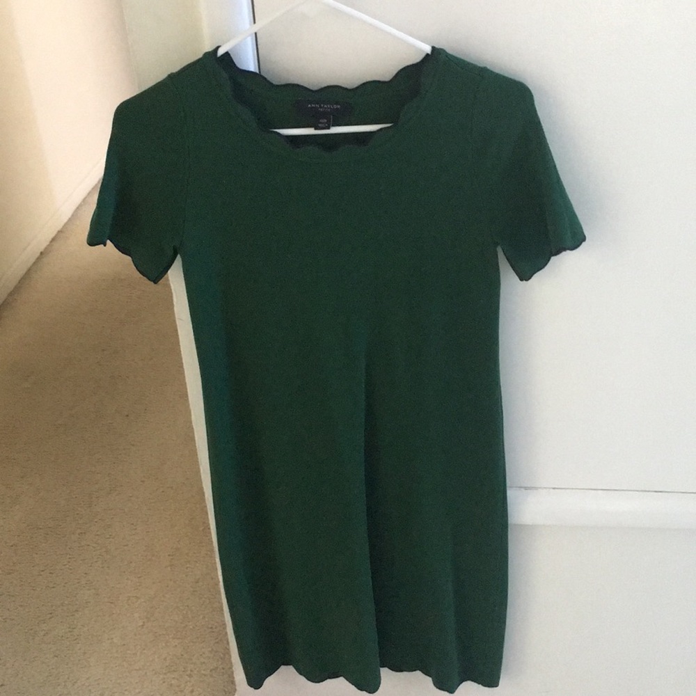 Ann Taylor Petite Scalloped Sweater Dress